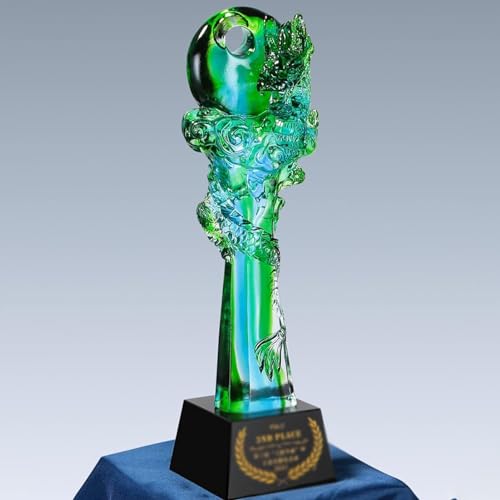 Image of BaNbe Crystal Trophies Glass Trophy Excellent Employee Honor Trophy Achievement Trophy -Crystal Glass Award Engraving