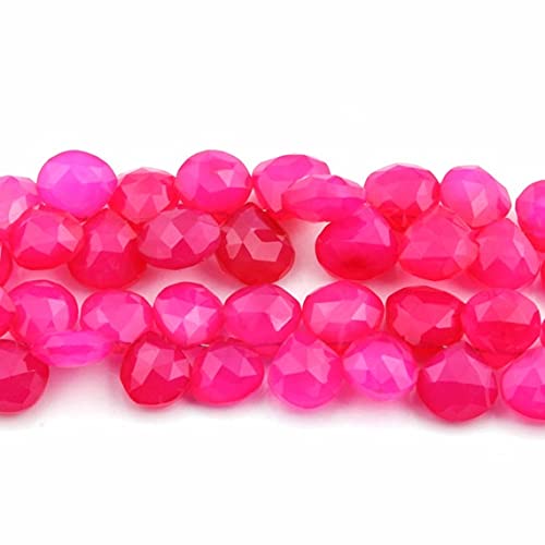 Perles de Calcédoine Rose LKBEADS en Cœur Facetté Idéal pour Créer un Cadeau Fait Main
