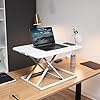 VIVO Ultra-Slim Single Top Height Adjustable Standing Desk Riser, Compact Sit Stand Desktop Converter for Monitor or Laptop, White, DESK-V001JW #1