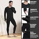 Thermal Underwear for Men Long Johns with Fleece Lined Base Layer Set for Cold Weather(Top and Bottom) - Image 2