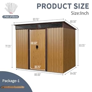 8x6ftoutdoormetalstorageshedwithfloorfloorgalvanizedsteeltoolshedwithlockableslidingdoortransparentplateandairventwaterproofgardenstoragehouseforbackyardpatio Urban Country Home Decor 8×6 ft outdoor metal storage shed with floor floor galvanized steel tool shed with lockable sliding door transparent plate and air vent waterproof garden storage house for backyard patio urban country home decor