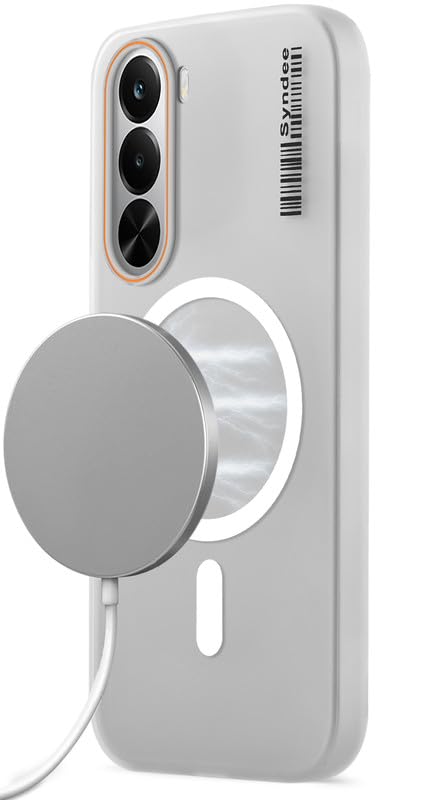 Image of Mr. Case Back Cover for Realme P4x 5G Sleek Frosted Translucent Back Only Compatible with Wireless Magnetic Accessories | Anti-Scratch Shockproof Phone Case - White