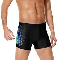 AOOSU Kurz Badehose Herren Schwimmhose Eng Badeshorts mit Tunnelzug, Chlor Resistent Swim Trunks für Training Urlaub -M