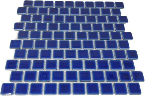 Tenedos PL-110 Viaggio Royal Blue 1x1 Porcelain Mosaic Tile Glossy