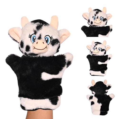 Image of Besties Cow Hand Puppets for Kids - Soft Hand Puppets for Kids, Story Telling Puppet for Kids, Hand Puppet Toy, Plush Animals Hand Puppet Toys, Fun Play Learning Toys - (Cow Black)