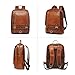 LANNSYNE Vintage Genuine Leather Backpack For Men Fits up to 15