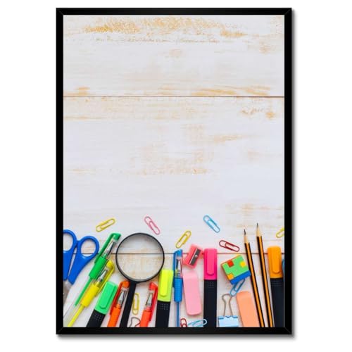 Poster couloir scolaire cadre blanc 50x70 cm | Déco murale moderne