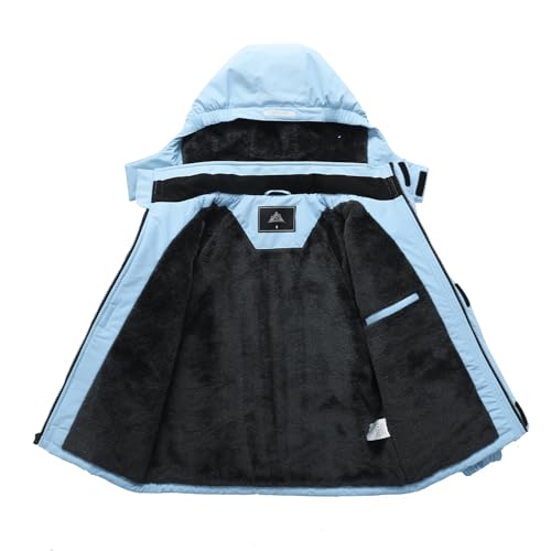 Image of Kid's Ski Jacket Waterproof Winter Coat Boy's and Girl's Fleece Snowboarding Jackets with Detachable Hood
