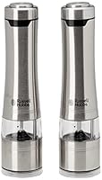 Russell Hobbs RHPK4000 Salt and Pepper Mills, Electric Grinders, One Touch Operation, Brushed Silver