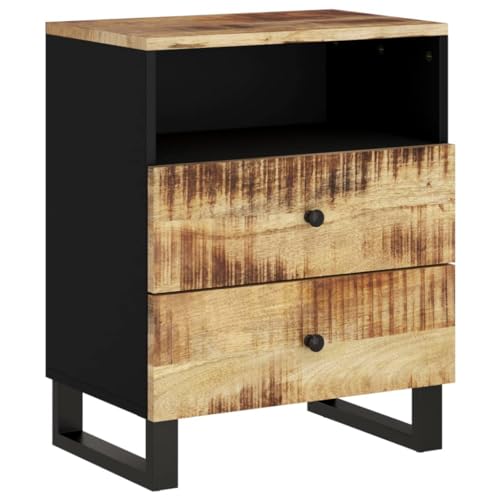 Table de chevet en bois de manguier Mangloder 50x33x62 cm avec tiroirs - 8