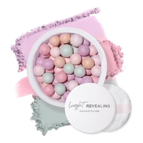 PASNOWFU Setting Powder, Blush Palette with Puff, Fine Texture Pressed Powder Makeup, Setting Powder Makeup for a Flawless Finish 05# Cover