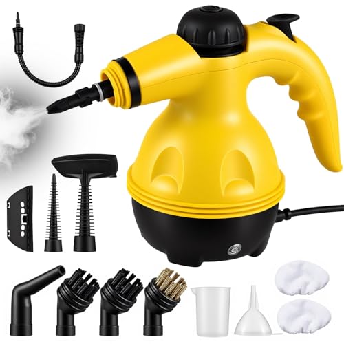 Upgrade Handheld Steam Cleaner for Bed Bugs, KitGody Multi-Surface Steam Cleaner with 13 Pcs Attachments, 30s Fast Heat, 110°C High-Temp, for Mattress, Car Seats, Sofa, Upholstery, Bathroom & Carpets