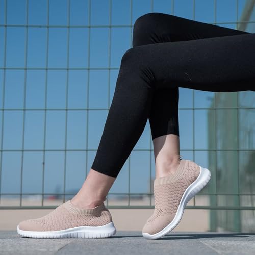 Image of konhill Womens Slip On Sneakers Lightweight Knit Walking Shoes