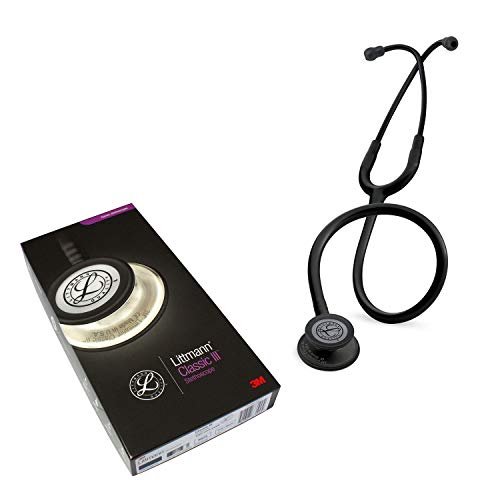 3MLittmann 5803 Classic III Stethoscope, Black Edition Chestpiece, Black Tube, 27-Inch