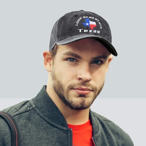 Image of Embroidered Baseball Cap for Women Men Vintage Adjustable Washed Distressed Denim Baseball Hat
