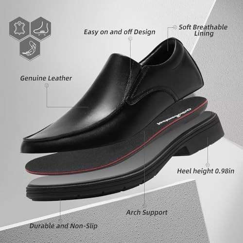 Orthopedic Business Leather Dress Shoes: Comfortable Arch Support Plantar Fasciitis Formal Tuxedo Oxford for Mens, Casual Classic Modern Wingtip Slip On Loafers for Foot and Heel Pain Relief2