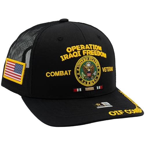 Image of Operation Iraqi Freedom Veteran Hat for Men Official Licensed US Army OIF Combat Veterans Adjustable Cap