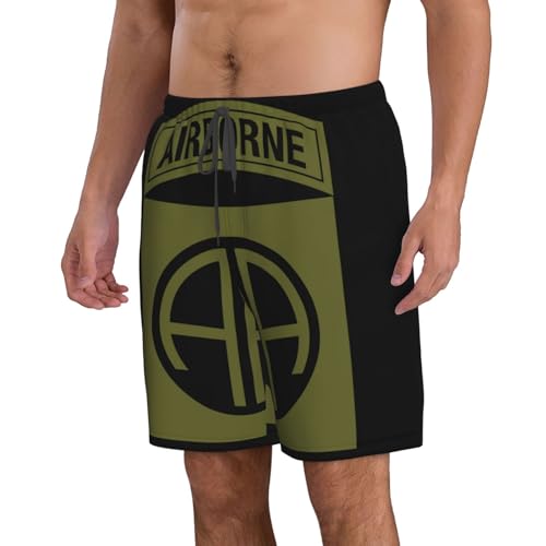 82nd Airborne Division Men's Swim Trunks Quick Dry Swimwear Beach Shorts with Mesh Lining and Pockets2