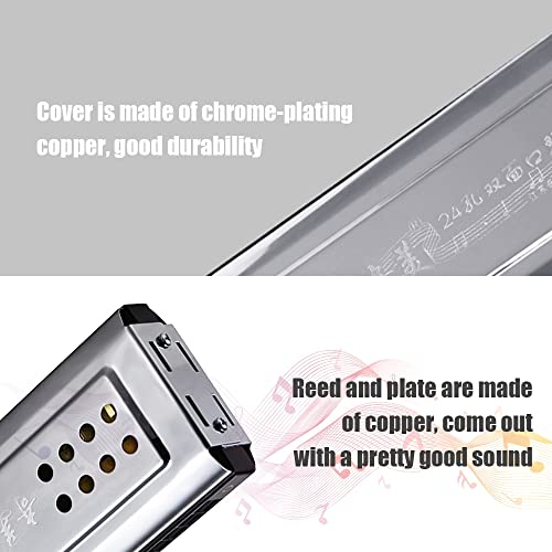 Harmonica Harmonica vibrato 2 en 1 dural Key c & G 24 double trou 48 reedless avec PAD Box instruments à vent - Les Beatles, Paul McCartney, John Lennon, RIngo Starr, George Harrison Harmonica Harmonica vibrato 2 en 1 dural Key c & G 24 double trou 48 reedless avec PAD Box instruments à vent – Image 6