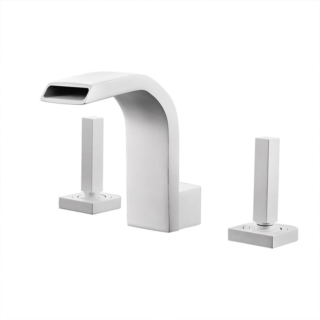 Robinet de lavabo double trou cascade mitigeur eau chaude et froide pour salle de bain lavabo