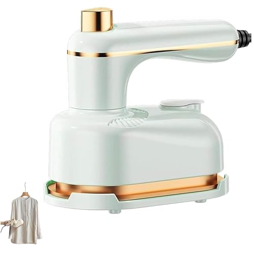 PRMTYUP Plancha De Vapor De Viaje 2 En 1, Vaporizador PortáTil para Ropa, Calentamiento RáPido En 5 Segundos con Planchado A Vapor, Mango Giratorio De 180°, Miniplancha,Verde