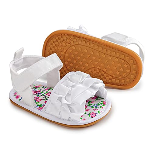 Infant Girls Open Toe Ruffles Shoes First Walkers Shoes Summer Toddler Flat Sandals Kid Water Shoes2