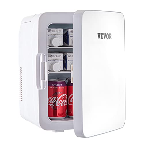 VEVOR Mini Fridge, 10 Liter Portable Cooler Warmer, Skincare Fridge White, Compact Refrigerator, Lightweight Beauty Fridge, for Bedroom Office Car Boat Dorm Skincare (110V/12V) by VEVOR - Used condition - US$59.36