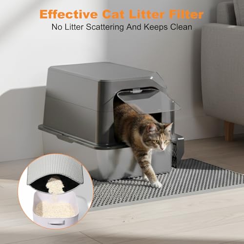Arenero para gato XXL de acero inoxidable con tapa miniatura 4