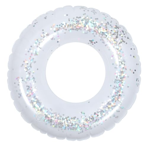 IMIKEYA Inflatable Swimming Ring Sequins Pool Accessory for Boys and Girls Water Pool Toy PVC Swimming Ring Random