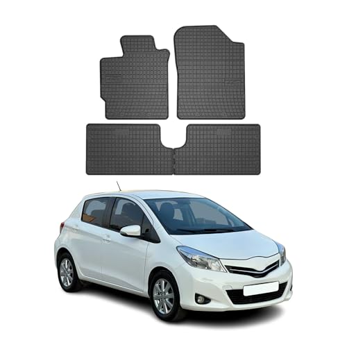 Tapis de Sol Compatible avec Toyota Yaris 2011-2019 Caoutchouc Noir