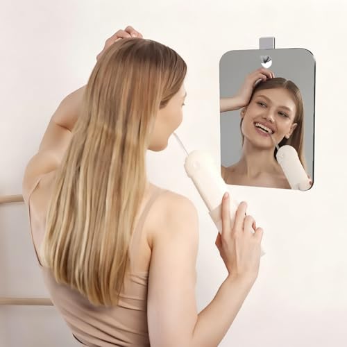 Image of Small Travel Hanging Shower Wall Mirror for Men Women,2 Pack Shower Mirror for Shaving and Makeup