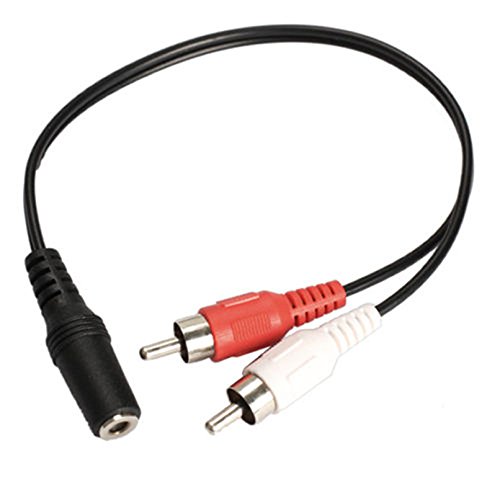 winwill Cable separador en Y, de estéreo hembra de 3,5 mm a 2 clavijas RCA macho, audio auxiliar, para Televisión