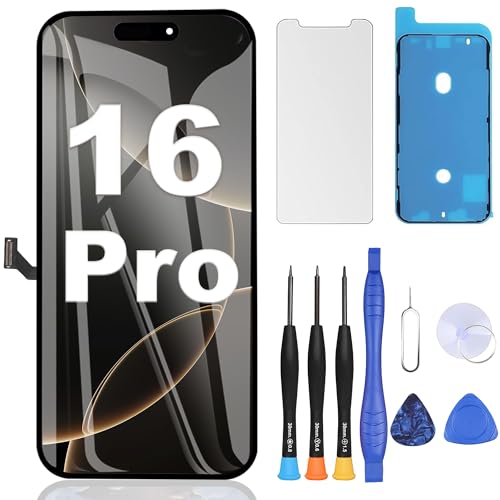 ZOETEC Screen Replacement for iPhone 16 Pro [Support Face ID] 6.3 inches Retina Display 3D Touch Screen Digitizer Frame Assembly with Repair Tools Kit