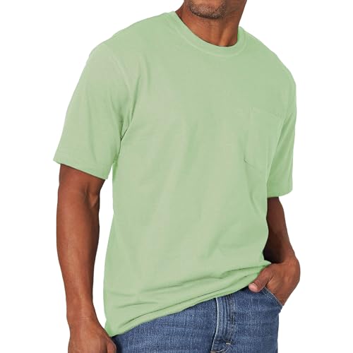 Camiseta holgada de bolsillo liso para hombre, extensible, ligera, informal, cuello redondo, manga corta, camiseta básica, D354-2, XL