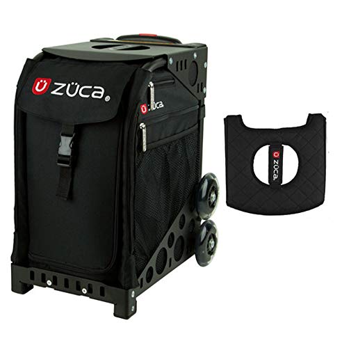 Z?CA INC Zuca Sport Bag - Obsidian with Gift Black/Pink Seat Cover (Black Non-Flashing Wheels Frames)