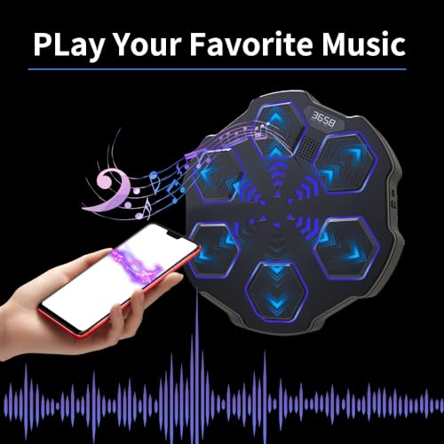 Fundrem Electronic Music Boxing Machine, Smart Boxing Game, Boxing Training Equipment, Target Workout Boxing Trainer,Wall Mounted Punching Pad Machine (Adjustable Speed) - Thumbnail 3