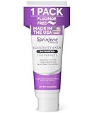 SprinJene Natural Fluoride Free Toothpaste for Sensitive Teeth & Gums – Patented Toothpaste with Black Seed Oil & Zinc – Vegan Dry Mouth Prevention for Fresh Breath – Made in The USA (1 Pack)