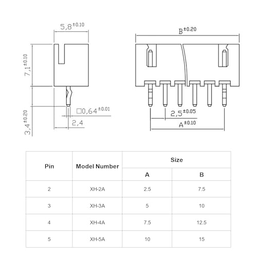Kit de Conectores JST XH 2.54mm 720 Piezas miniatura 5