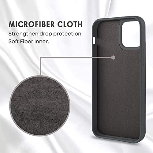 Image of Elzzi Compatible with iPhone 14 PRO MAX Case, Liquid Silicone Case, Full Body Protective Cover, Shockproof, Slim Phone Case, Anti-Scratch Soft Microfiber Lining, 6.1 inch - (Grey)