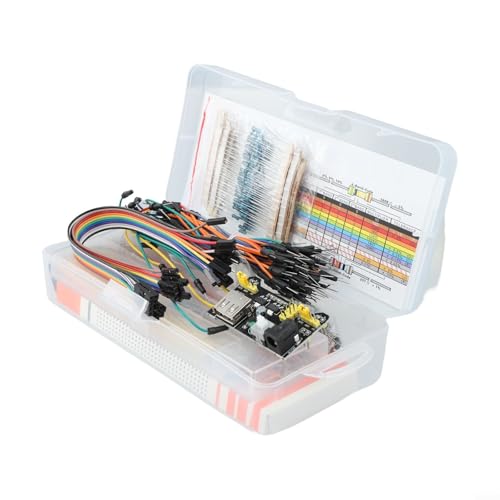 Gdfnmogo Leds para placa de pan para Arduino para diodos para resistencias sin soldadura, con condensadores de 830 puntos, transistores, módulos compatibles, cables