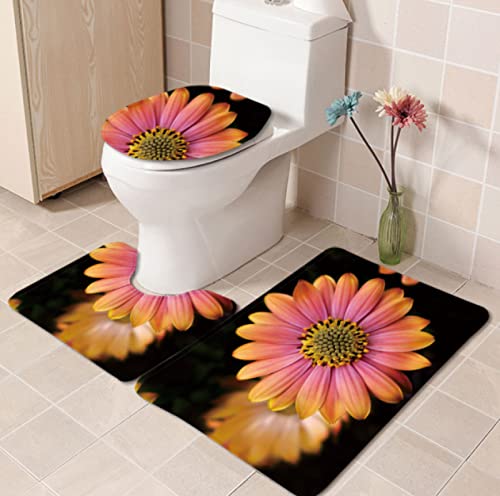 Badematten Set 3 Teilig,Toilettenmatte Set,3Er Badgarnitur Badezimmer Matte Set Dusch Bade Matte Vorleger Teppich 3D…