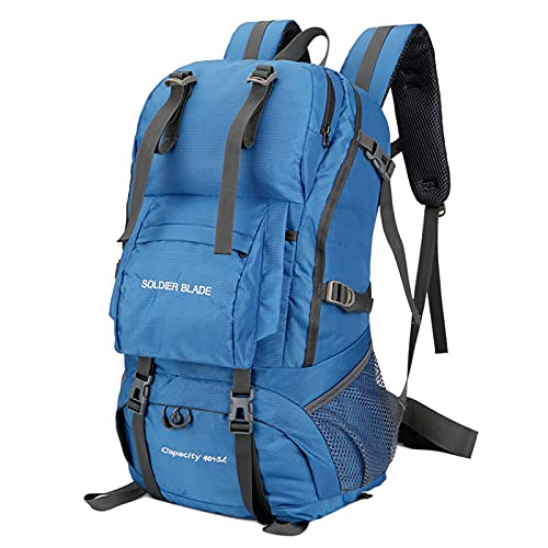 Mibee 50L Camping Wanderrucksack Rucksack mit großer Kapazität Wasserdichter Reiserucksack, Blau Cover