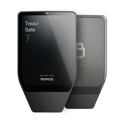 Trezor Safe 7 - Carteira de hardware de criptografia com Bluetooth, tela sensível ao toque colorida, elemento seguro transparente, pronto para quantum (preto carvão)