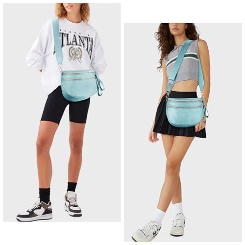 Image of Lushandy Bum Bag Checkered Crossbody Bag Mom Everyday Purse | Roomy Space, Wipe Clean, Wide Strap