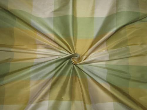 Tissu Dupioni soie naturelle vert or 137,2 cm au mètre pour couture DUPC114
