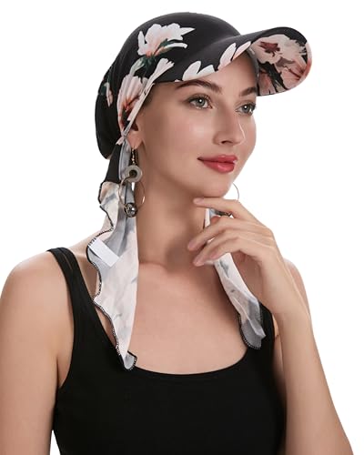 ZLYC Chemo Headwear for Women Brim Visor Head Scarf Pre Tied Headwraps Lightweight Skull Cap3