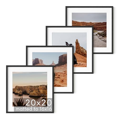 HAUS AND HUES Black Oak Wood 20x20 Picture Frames - Set...