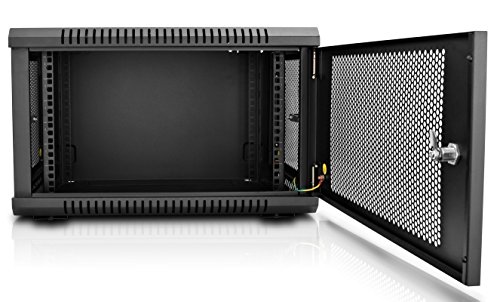 V7 Rmwc6U-1N 6U Wall Mount Rack Cabinet Enclosure (Fully Assembled, Vented Door, Adjustable Mounting Rails, Cold Rolled Steel, 5 Year Warranty), Black #TOP1