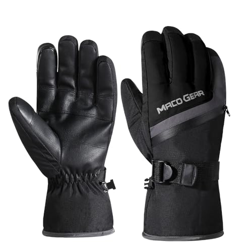 Wtactful JSY019-BLACK-XL Waterproof Insulated Mens Ski Gloves Touchscreen Winter Warm 3M Thinsulate Snowboard Snowmobile Cold Weather Gloves Black Xl cover