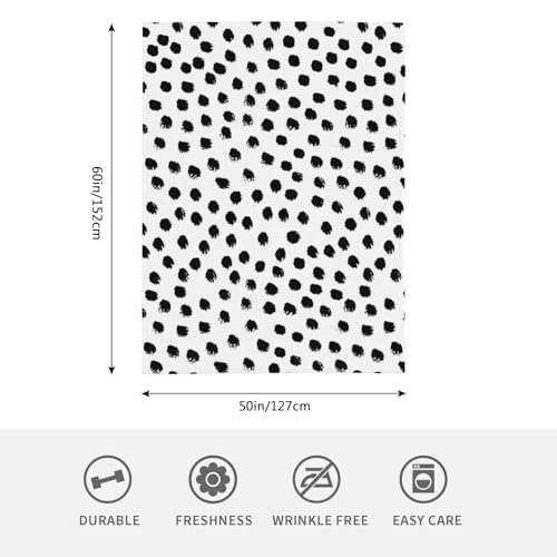 HGOD DESIGNS Polka Dots Throw Blanket Ultra Soft Warm All Season Brush Strokes Dots Decorative Fleece Blankets for Bed Chair Car Sofa Couch Bedroom 130x150cm - Image 2